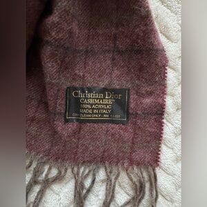 Christian Dior “Cashmaire” Plaid Scarf Made in Italy
